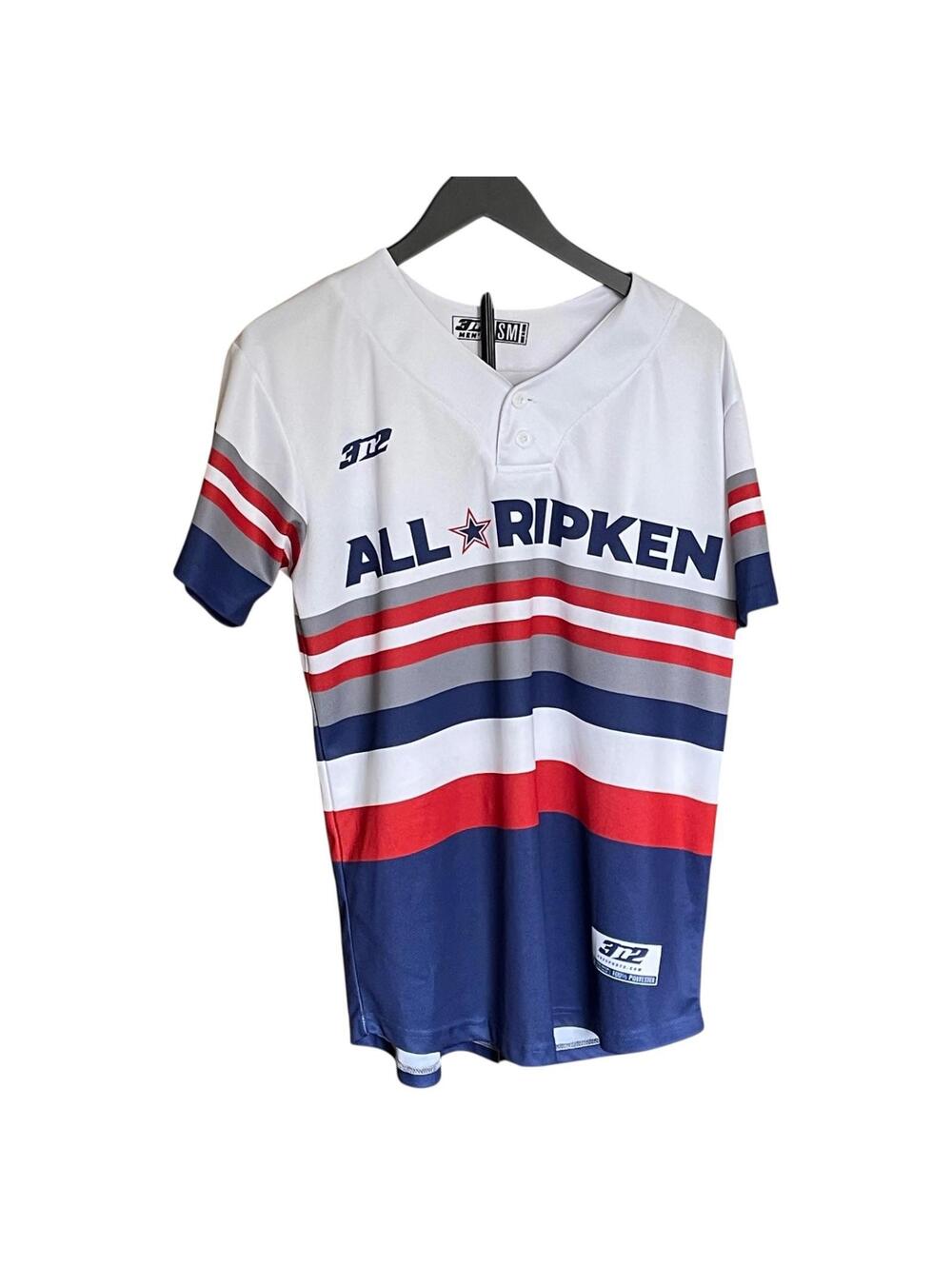 All Ripken Games Jersey Mens Small 3N2 Baseball #279‎ Red White Blue Shirt CLEAN